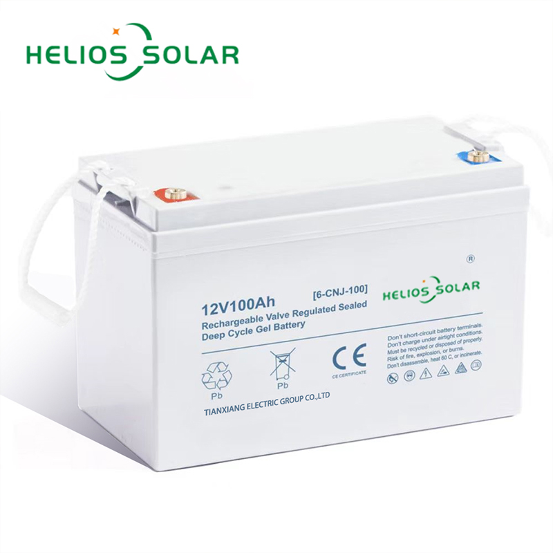 12V 100AH ​​Gel-battery vir energieberging